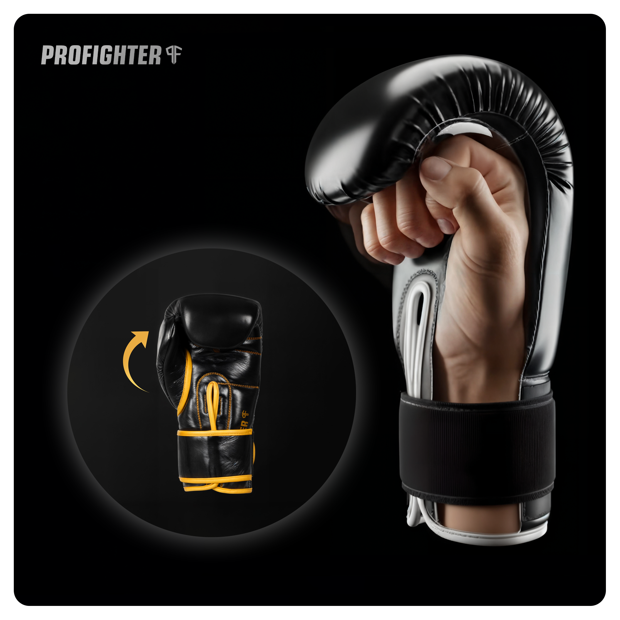 ProFighter gold bordeaux anatomically shaped thumb