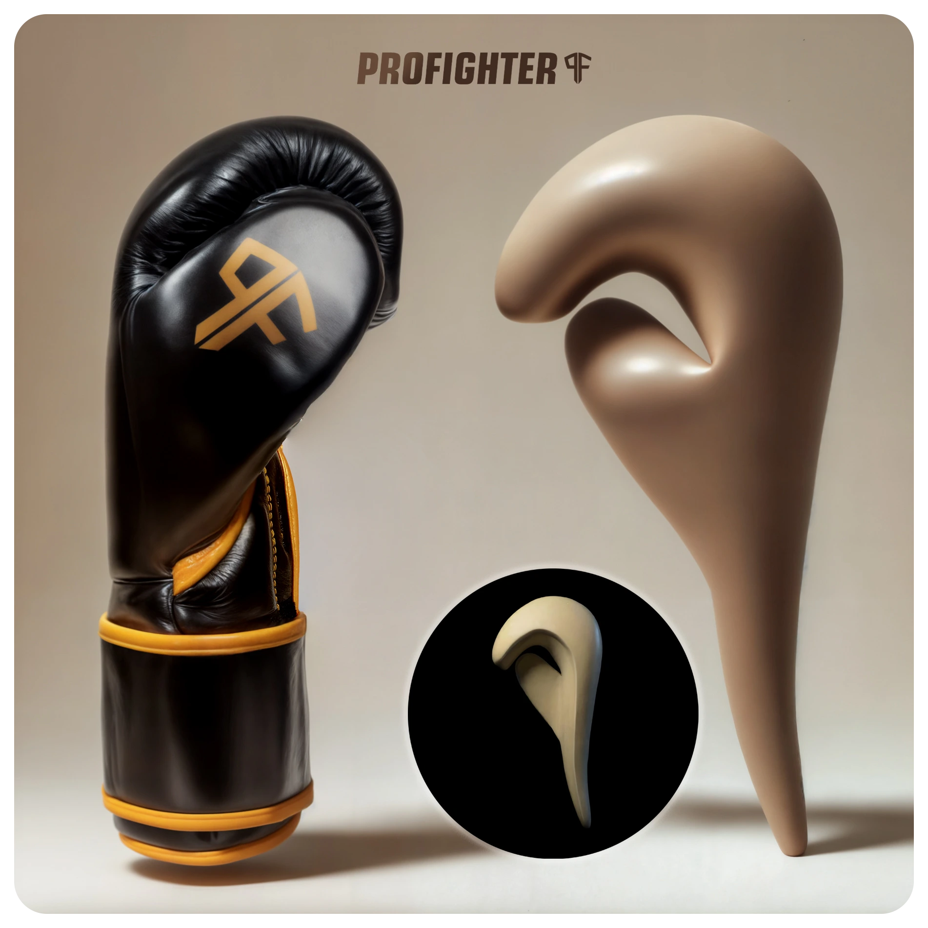 premium boxing gloves ProFighter gold genuine leather