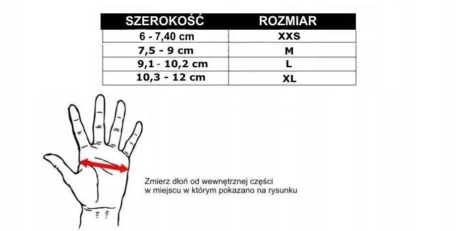 rękawice mma rozmiary