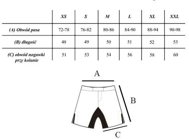 Rashguard size chart