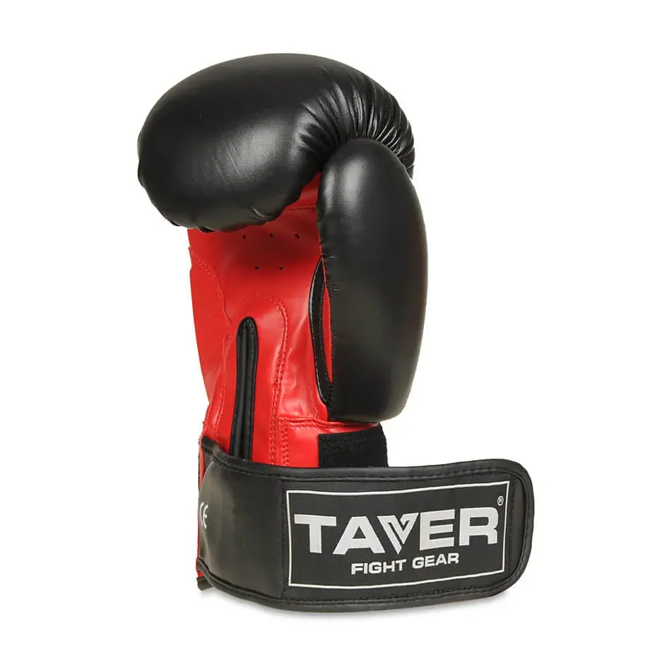 Black red boxing gloves for sparring training