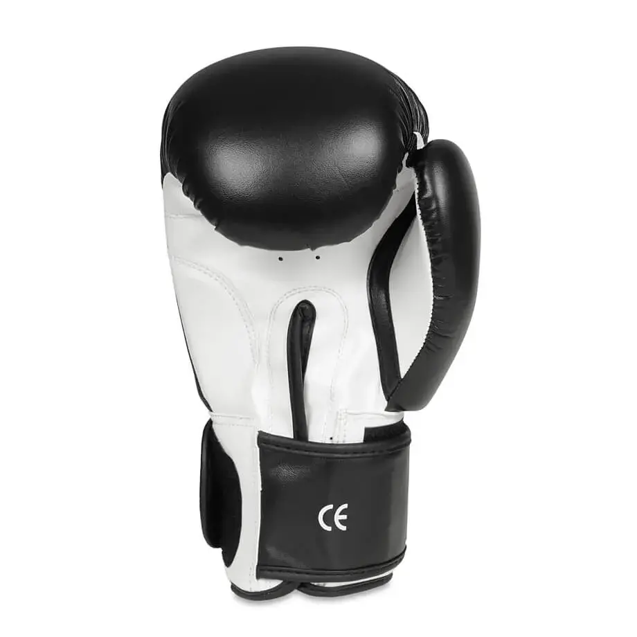 Black and white sparring training boxing gloves