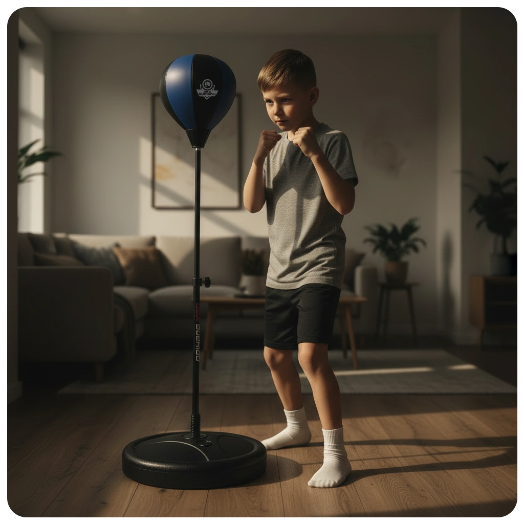 gruszka bokserska stojąca - zestaw niebieski