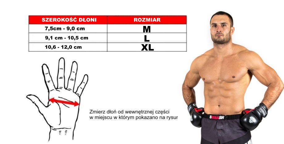 rękawice mma rozmiary