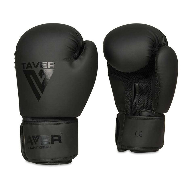 TAVER Black 12oz boxing sparring gloves