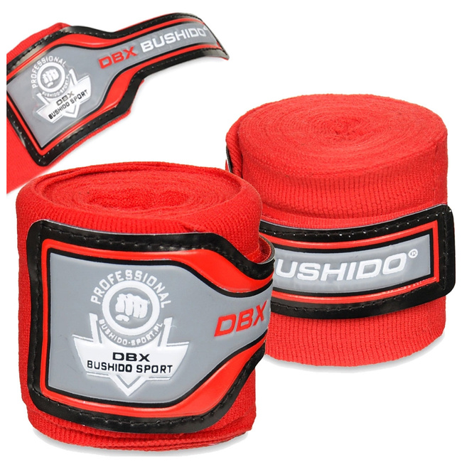 ELASTIC BOXING BANDAGES, 4M RED WRAPS