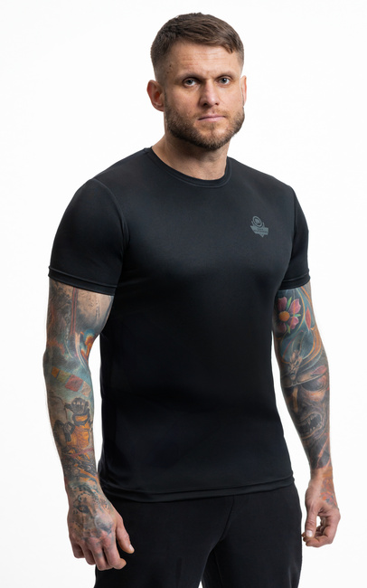 Premium black training t-shirt with grey DBX Bushido logo