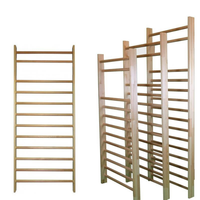 Wooden gymnastic and rehabilitation ladder 230×90 cm with 13 rungs fittings