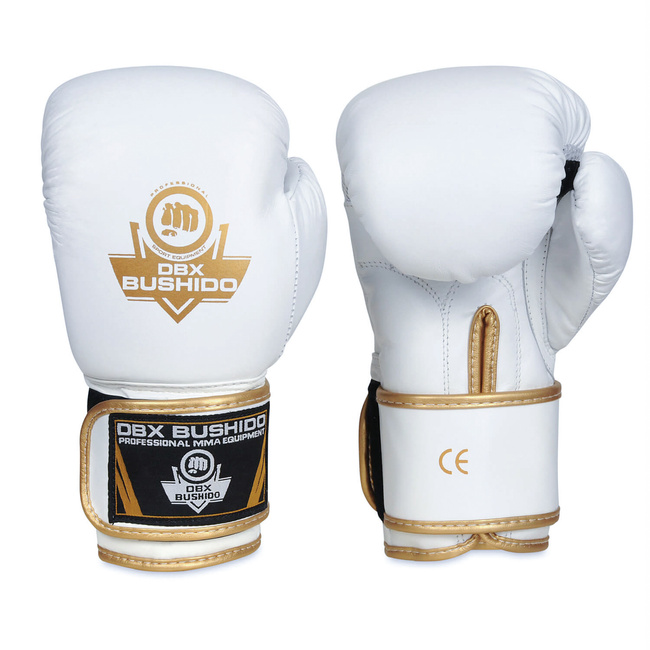 LEATHER BOXING GLOVES - BUSHIDO - WHITE 14oz Model: DBD-B-2