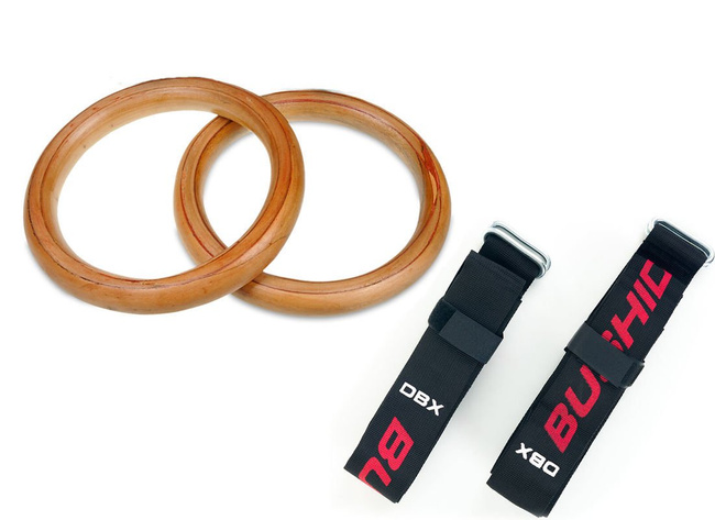 POLISHED GYMNASTIC RINGS, STEEL CORE RINGS DBD-WRN-1