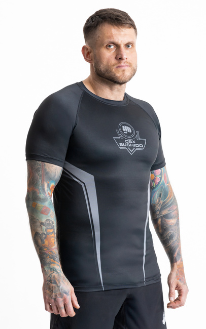 Grey rashguard with short sleeves - DBX Bushido logo