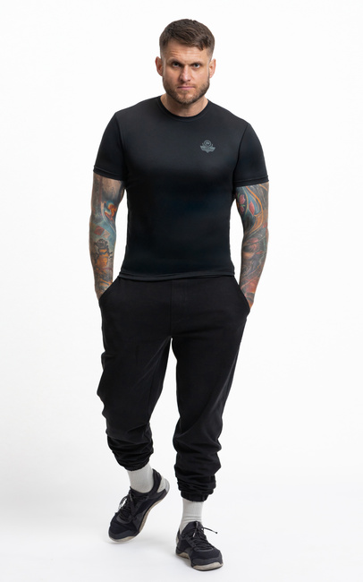 Premium black training t-shirt with grey DBX Bushido logo