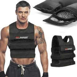 30 kg (30 x 1kg) - Weighted training vest with adjustable weight - Black