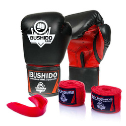 Boxing set: 407 boxing gloves + wraps + mouthguard