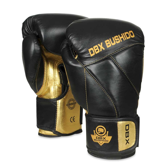 Natural leather boxing gloves "HAMMER - GOLD" 16 oz