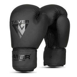 TAVER Black 14oz boxing sparring gloves