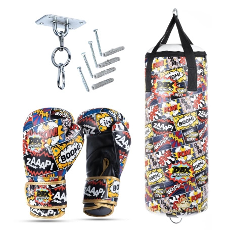 Cartoon Red Kids Set – Punching Bag + Gloves – 75 cm | DBX Bushido