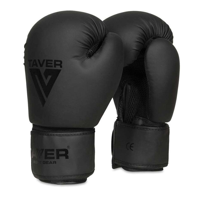 TAVER Black 8oz boxing sparring gloves