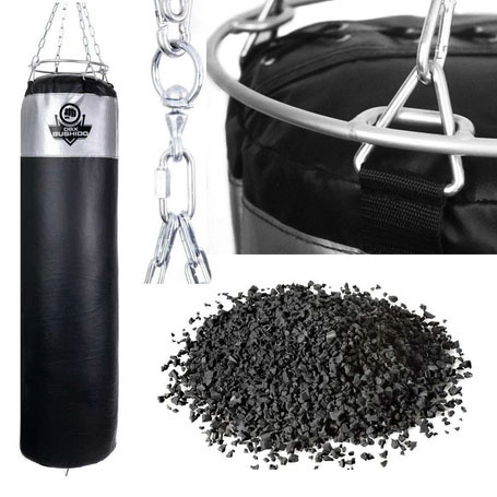 130 cm / 60 kg - 60 KG punching bag! Punching bag with rubber granules SBRX 130 cm Silver