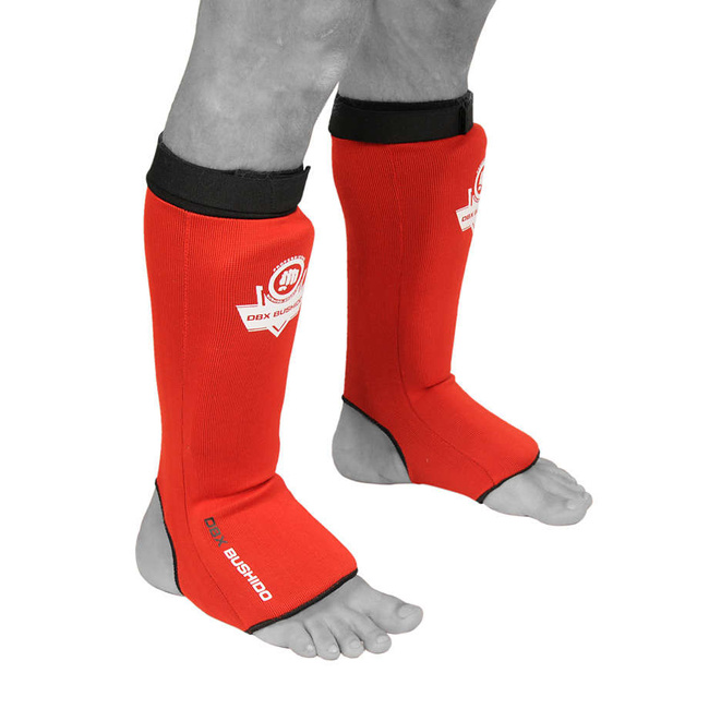 Elastic red shin guards - Shin and Stopa SP-20v2 L