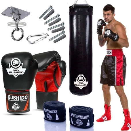 140 cm / 40 kg - GymPro 140c boxing set - punching bag + boxing gloves + fixing + wraps