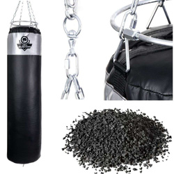 130 cm / 60 kg - 60 KG punching bag! Punching bag with rubber granules SBRX 130 cm Silver