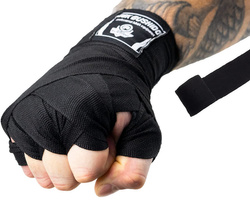 BLACK BOXING BANDAGES, WRAPS, 4 METERS, BUSHIDO