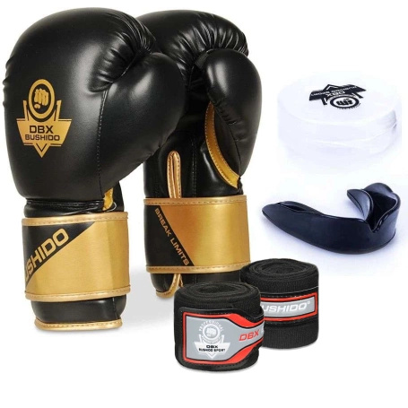 Boxing set: 2v10 boxing gloves + boxing wraps + mouthguards