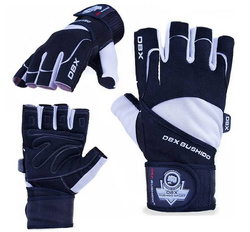 WG-162 - GLOVES FOR GYM - FOR EXERCISES - WITH LONG VELCRO AND GRIP-X SYSTEM - M