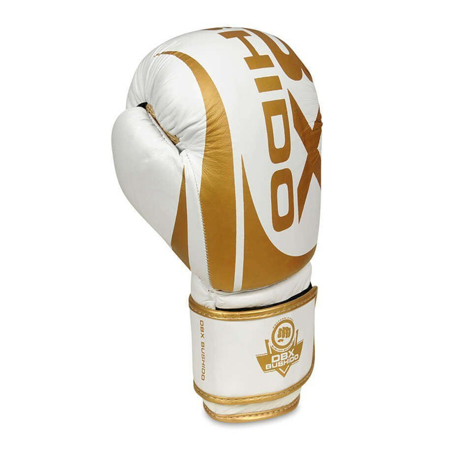 BOXING GLOVES, BUSHIDO, WHITE AND GOLD LEATHER - 10oz DBX-B-2 v1