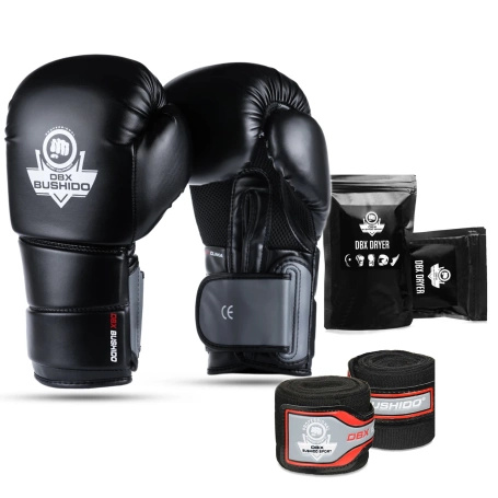 Boxing Set: B-2v9 10oz Gloves + Wraps + DBX DRYER Refresher