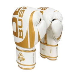 BOXING GLOVES, BUSHIDO, WHITE AND GOLD LEATHER - 10oz DBX-B-2 v1