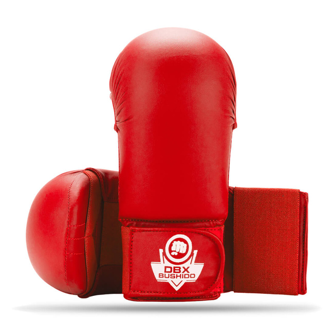 WKF karate gloves - red L wristbands