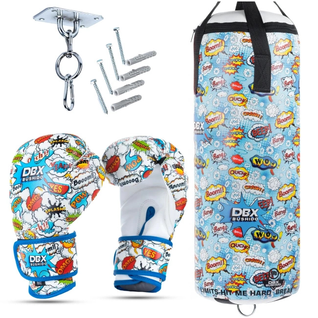Cartoon Blue Set – Punching Bag + Gloves - 75 cm / 10 kg | DBX Bushido