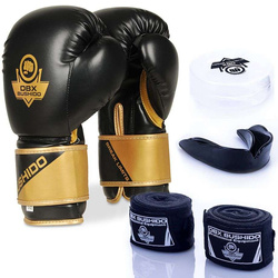 Boxing set: 2v10 boxing gloves + boxing wraps + mouthguards