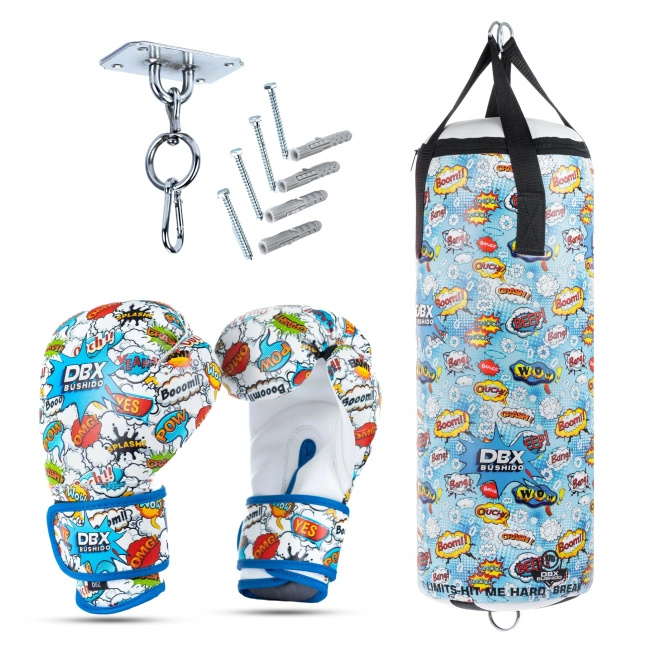 Cartoon Blue Set – Punching Bag + Gloves - 75 cm / 10 kg | DBX Bushido