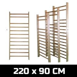 Wooden gymnastic and rehabilitation ladder 220×90 cm with 12 rungs fittings