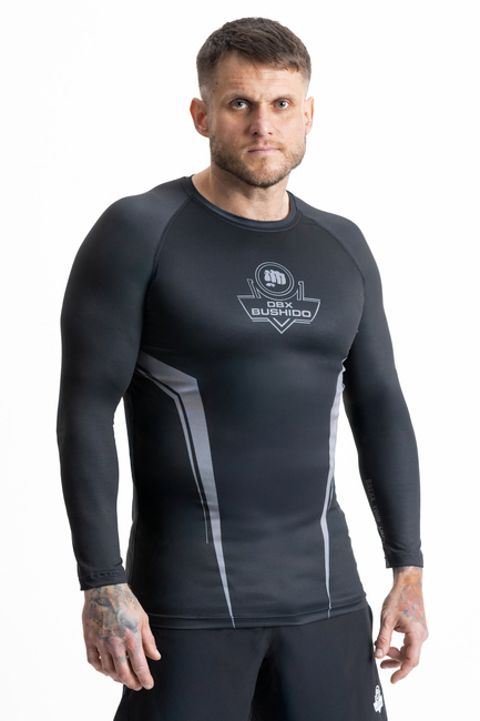 Gray rashguard with long sleeves - DBX Bushido logo