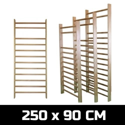 Wooden gymnastic and rehabilitation ladder 250×90 cm with 14 rungs fittings