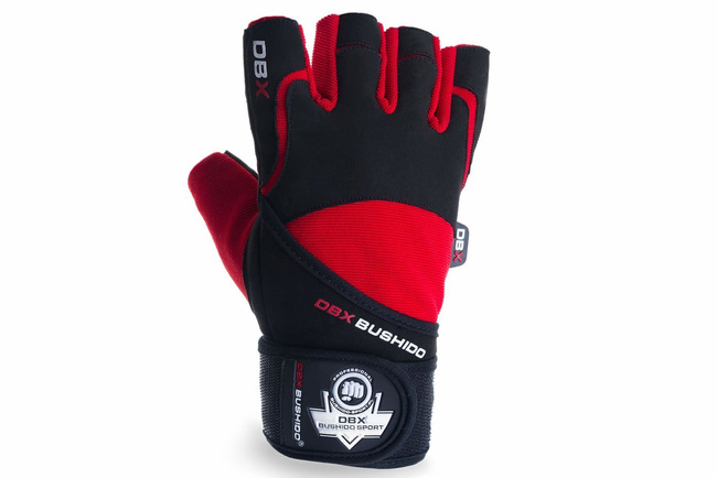 WG-161 - GLOVES FOR GYM - FOR EXERCISES - WITH LONG VELCRO AND GRIP-X SYSTEM - L