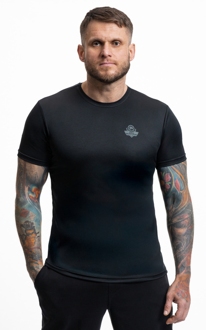 Premium black training t-shirt with grey DBX Bushido logo