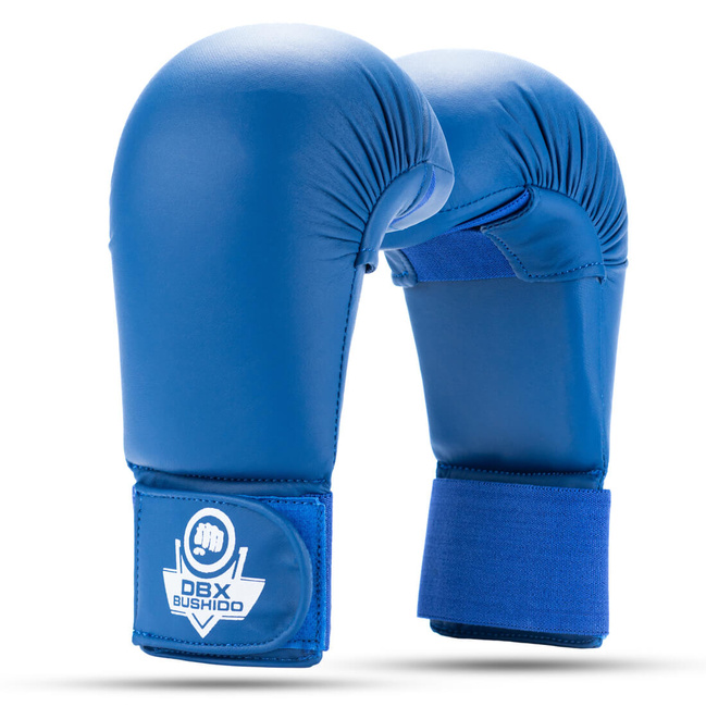 WKF karate gloves - blue L wristbands
