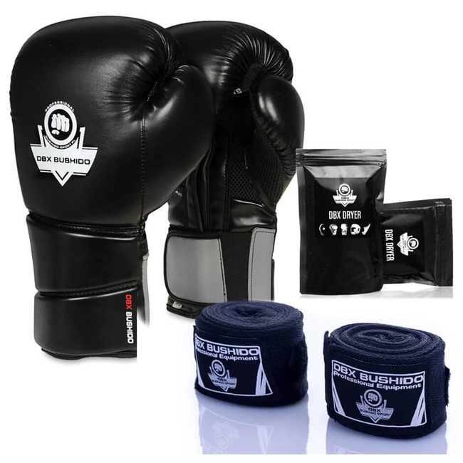 Boxing Set: B-2v9 10oz Gloves + Wraps + DBX DRYER Refresher