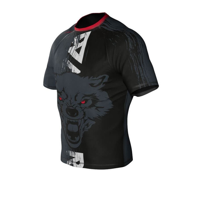 The "Wolf" Rashguard compression shirt is made of DBX MORE DRY XL material