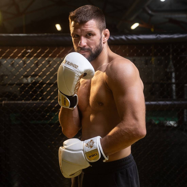 PREMIUM boxing gloves made of natural leather "HAMMER - WHITE 8 oz