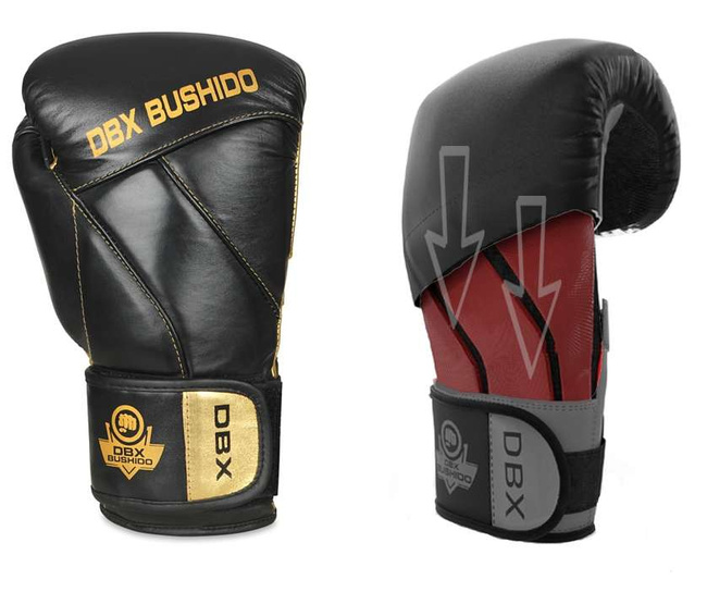 Natural leather boxing gloves "HAMMER - GOLD" 16 oz