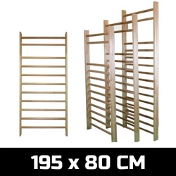 Wooden gymnastic and rehabilitation ladder 195×80 cm with 11 rungs fittings