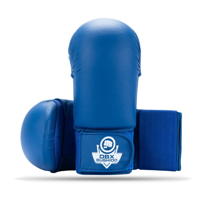 WKF karate gloves - blue L wristbands