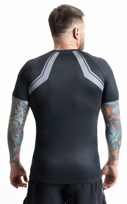 Grey rashguard with short sleeves - DBX Bushido logo