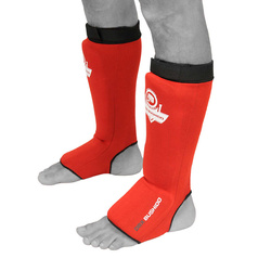 Elastic red shin guards - Shin and Stopa SP-20v2 M
